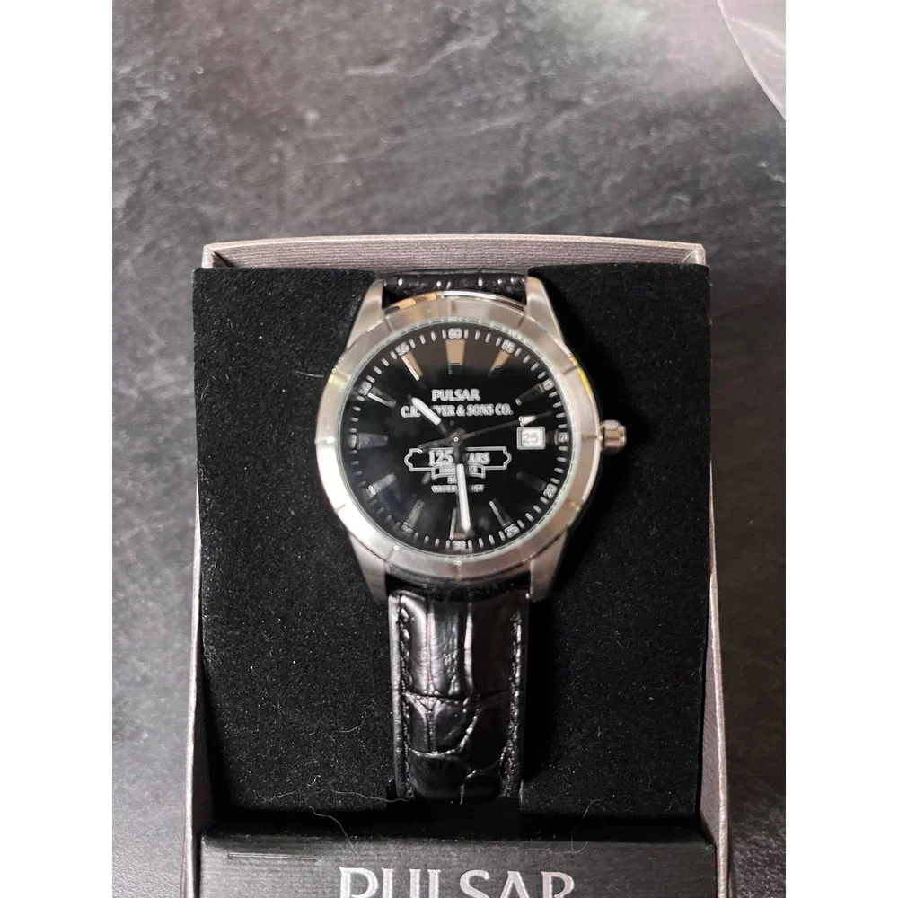 Pulsar Mens Watch NPSA01 Black Leather Strap C.R. Weaver 125‎ Years Anniversary